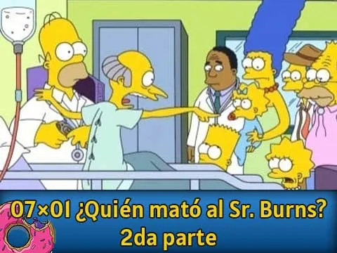 La familia Simpson junto al señor Burns en el hospital