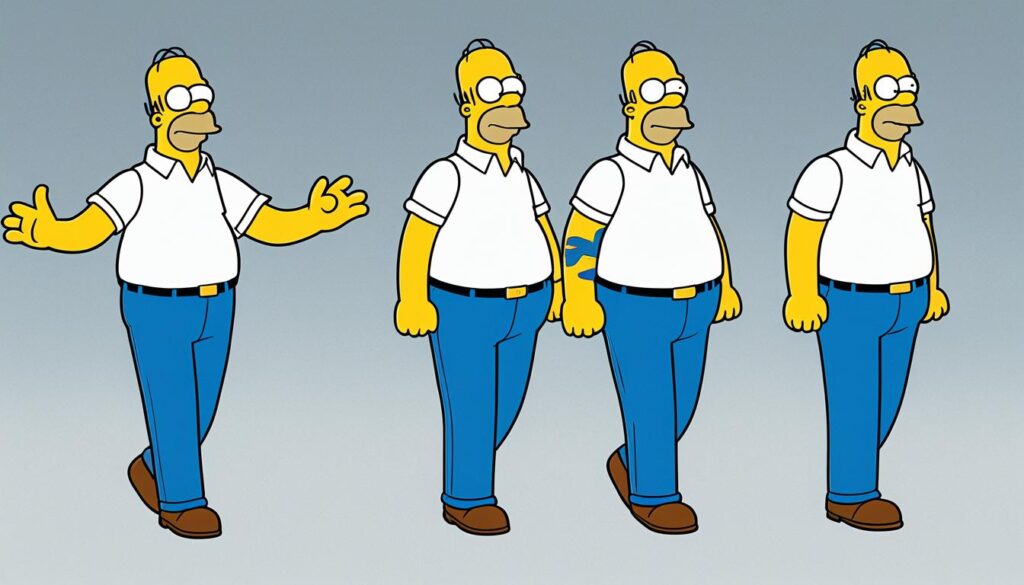 diseño y evolución artística de Homer Simpson