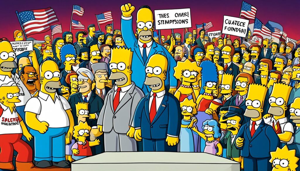 sátira y personajes políticos en Los Simpson